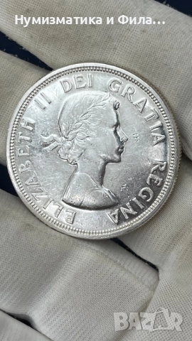 Сребърна монета Канада 1 долар  1964 Конференция в Шарлъттаун и Квебек