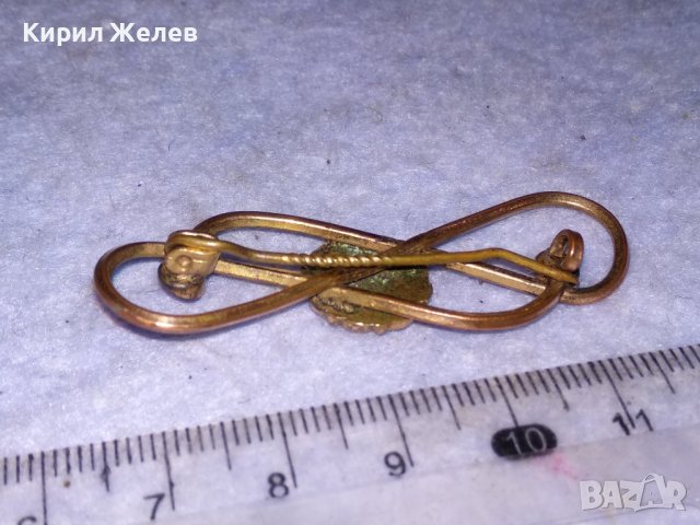 СТАРИННА МЕДНА с ПОЗЛАТА АРТ НУВО РЕТРО БРОШКА МАЙСТОРСКА РЪЧНА ИЗРАБОТКА 38444, снимка 10 - Антикварни и старинни предмети - 41396354