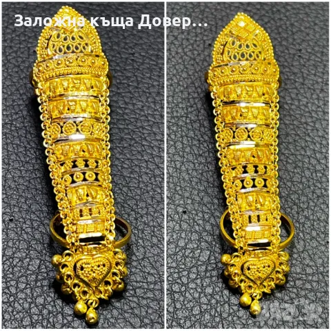 Златен пръстен напръстник prasten zlaten 14 k 585 gold , снимка 8 - Пръстени - 48201259