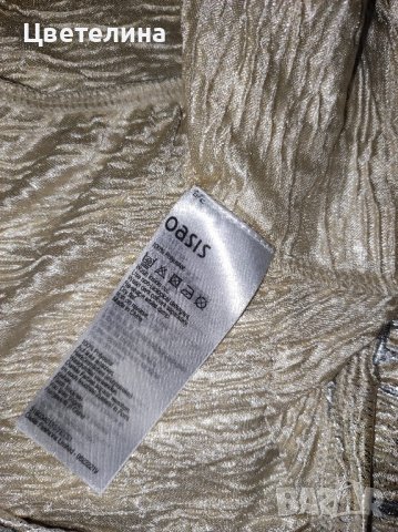 Дамски официален златист топ с панделка на гърба размер M OASIS, снимка 6 - Корсети, бюстиета, топове - 42613010