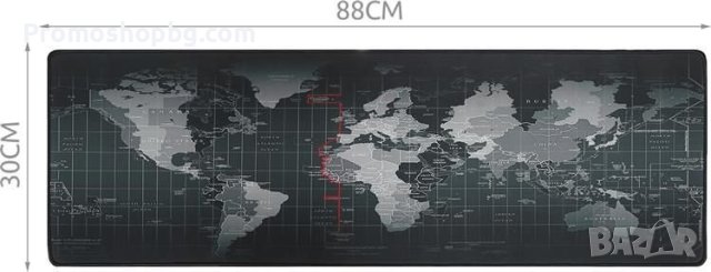 Подложка за мишка, Модел World, Карта на света, Обшити ръбове, 88x30см, снимка 5 - Други стоки за дома - 42415431