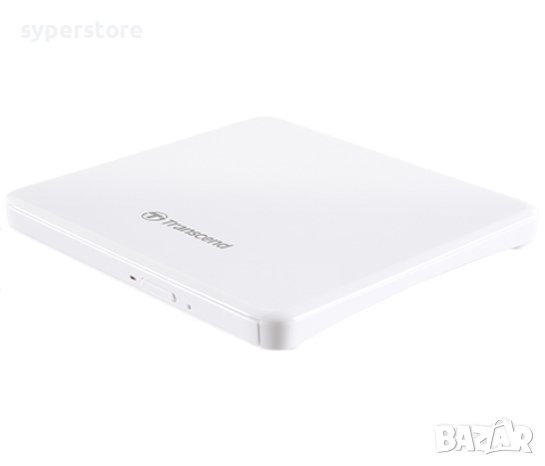Оптично устройство за компютър външно Transcend 8X DVD, Slim Type, USB (White), 13.9mm Thickness