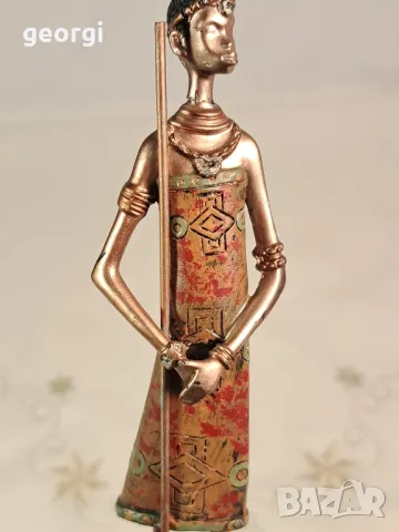 африканска фигурка масай   23/2, снимка 2 - Колекции - 49309387