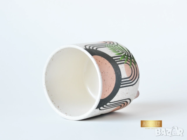 Саксии за Цветя и Сукуленти / Подарък за Нов Дом / Декоративни Керамични Саксии с Абстрактни Шарки, снимка 9 - Саксии и кашпи - 52412158
