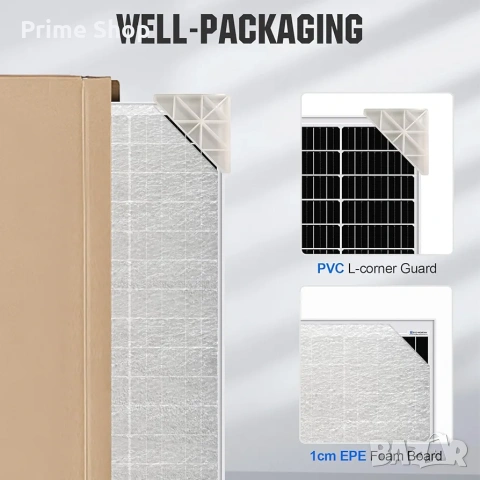 Монокристален Соларен Панел ECO-WORTHY, 170W, 12V , снимка 9 - Друга електроника - 53642788