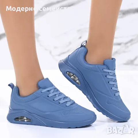Дамски стилни маратонки в синьо 
