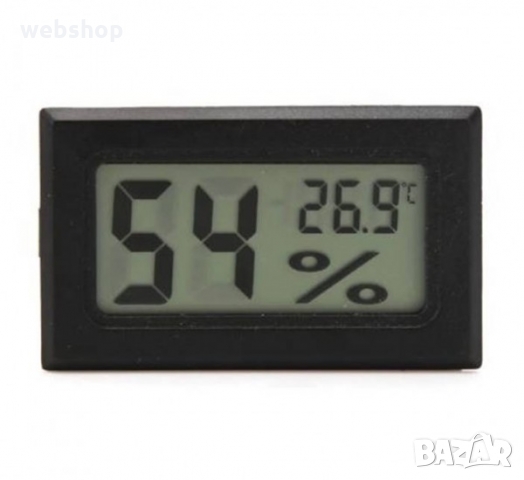 Термометър и влагомер, без сонда, за вграждане, -50°C до 70°C, 10% до 99%, 46x26mm, снимка 1 - Друга електроника - 36041280