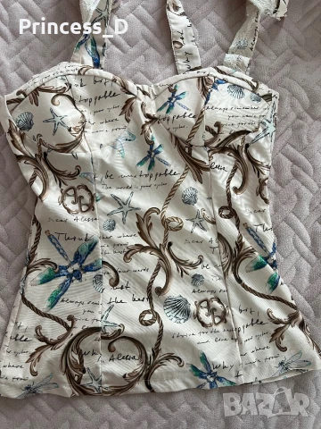 All I Want Is A Yacht Топ С Дантела - Beige, снимка 3 - Корсети, бюстиета, топове - 50576092