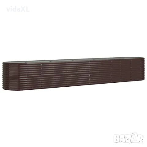vidaXL Градинска повдигната леха поцинкована стомана кафяво