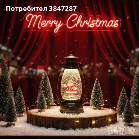 Ретро LED коледен фенер с падащ сняг – магическа светлина и празничен уют, снимка 2 - Други стоки за дома - 52228711