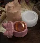 3d Кръг малка кутия кутийка капак с панела 2 части силиконов молд форма направа кутийка бижута смола, снимка 1