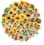 50 бр Слънчоглед слънчогледи цветя самозалепващи лепенки стикери за украса декор ръчна изработка, снимка 1 - Други - 42359485