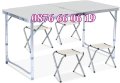 Къмпинг сгъваема маса с 120х60 см с 4 бр. столчета, градинска маса, снимка 1 - Къмпинг мебели - 41522738