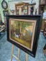 Чудесна антикварна авторска майсторска картина масло върху платно , снимка 6