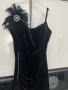 Черна рокля кадифе размер L, снимка 1