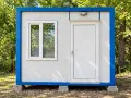 Фургон / Контейнер / Преместваема постройка 2.40 x 3 м – ток, PVC врата и прозорец, снимка 1