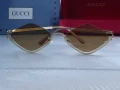GUCCI дамски слънчеви очила ромб 2 цвята черни кафяви, снимка 12