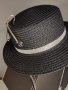 Сламена лятна черна шапка, снимка 1 - Шапки - 41351597