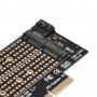 Адаптер M2 SSD NVMe+SATA (M-key+B-key) to PCI Express 3.0 4x adapter, снимка 4