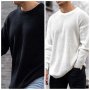 Мъжки моден едноцветен ежедневен пуловер, 2цвята - 023, снимка 1 - Пуловери - 39580102