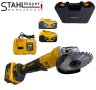 Безжичен Акумулаторен Ъглошлайф с Регулация на Оборотите STAHLMAYER 125mm 36V 8,0AH подарък 3 диска , снимка 2