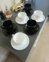 Луксозни чаши за кафе черно и бяло, снимка 1