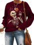 Дамски моден пуловер с принт на Halloween, 5цвята - 023, снимка 2