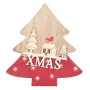 Коледна, Декоративна, Елха, Дървена, Червен, 14см, снимка 1