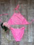 Кокетен цикламено неоново розов бански костюм с 3D 3Д цветя размер М , снимка 8