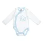 Бебешко Боди Памучно Бяло Сини Звезди с плюшено мече S_1170673, снимка 1