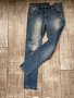 Нови дълги дънкови панталони накъсани  висока талия еластични М размер 