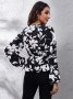 Шифонена дамска риза с карирана флорална щампа с V-образно деколте, 4цвята - 023, снимка 4