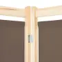 vidaXL Параван за стая, 6 панела, кафяв, 240х170х4 cм, текстил, снимка 4