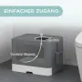 Котешка тоалетна PawHut с капак, 2 изхода, снимка 4