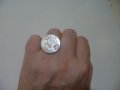 Красив сребърен пръстен с емайл и цирконий, снимка 3