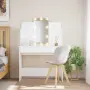 vidaXL Тоалетка с LED лампи, бяла, 96x40x142 см, снимка 2