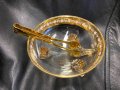 Кристална купичка, ръчна дизайнерска изработка с богата позлата, снимка 2