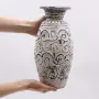 Ваза с форма на спирали – кремава, снимка 3