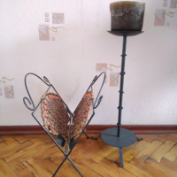Стари предмети за декориране,свещник,кошница,стойка са чадъри-списания,саксийник, снимка 3 - Декорация за дома - 36408750