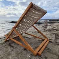 Ръчно плетени столове от макраме тип шезлонг за плаж ,бар , ресторант, снимка 8 - Градински мебели, декорация  - 39448348