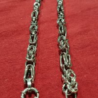 Масивен сребърен синджир кралска плетка , снимка 3 - Колиета, медальони, синджири - 42145906