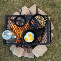 Сгъваема скара, къмпинг скара за готвене на открит огън, XL размер, снимка 1 - Барбекюта - 41062693