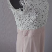 Официална дълга рокля в розово с бяла дантела - 24,00лв., снимка 14 - Рокли - 30624516