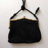 19  век  дамска чанта черно кадифе със месингови обков , снимка 5 - Антикварни и старинни предмети - 41607343