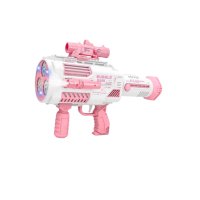 Пистолет за сапунени балончета Mercado Trade, Със светлини Базука, USB, Розов, снимка 3 - Електрически играчки - 41334434