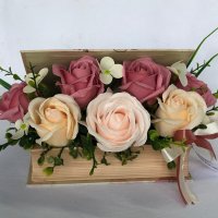 Букет от сапунени рози , снимка 5 - Декорация за дома - 40275710