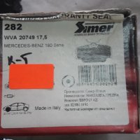 комплект предни дискови накладки SIMER 282  ITALY ЗА MERCEDES-BENZ 190, снимка 1 - Части - 35998185