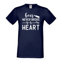 Мъжка тениска, Beer Never Broke My Heart,Бира,Бирфест,Beerfest,Подарък,Изненада,Рожден Ден, снимка 10 - Тениски - 36376815