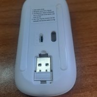 Bluetooth безжична мишка с USB акумулаторна батерия, снимка 5 - Клавиатури и мишки - 41288266