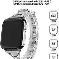 Нова метална Каишка за смарт часовник Apple Watch + гривна с мъниста, снимка 5 - Каишки за часовници - 40250854